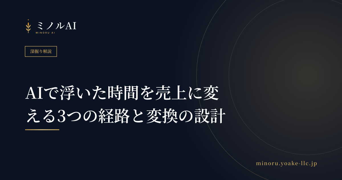 AIで浮いた時間を売上に変える3つの経路と変換の設計